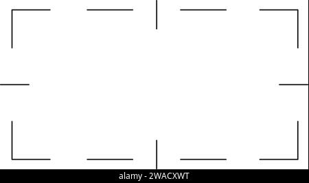 Grafisches Design von Ziel, Ziel, Blickpunkt für den digitalen Bildschirm. Sucherskalen von Binokular, Teleskop, Periskop. Grafisches Abstandsdiagramm isoliert auf weißem Hintergrund. Vektorabbildung Stock Vektor