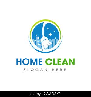Cleaning Service Business Logo Symbol Design. Symbol für abstrakte Besen- oder Sweep-Vektorsymbole Stock Vektor