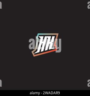 Das coole Logo von HK sorgt für erste und coole Farbverläufe Stock Vektor