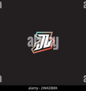 Das coole JL Letter-Logo zeigt erste und coole Ideen für Farbabstufungen Stock Vektor
