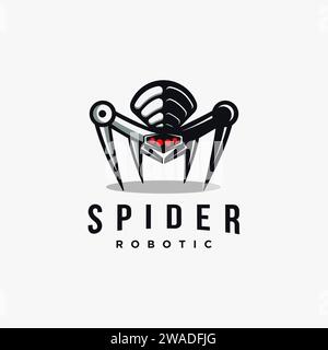 Maskottchen-Spider-Roboter-Logo-Symbol Stock Vektor