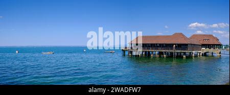 Historische Badehütte, Badeanstalt, Rorschach am Bodensee, Kanton St. Gallen, Schweiz Stockfoto