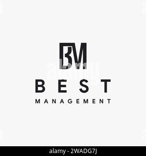 Monogramm Letter BM Logo Symbol Vektorvorlage auf weißem Hintergrund Stock Vektor