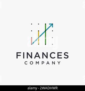 Abstrakte Wachstumsdiagramme für das Finanzlogo-Vektorvorlage auf weißem Hintergrund Stock Vektor