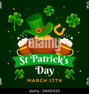 Vektor Happy Saint Patrick's Day Illustrationsdesign Stock Vektor