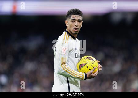 Madrid, Spanien. Januar 2024. Jude Bellingham von Real Madrid während der LALIGA EA SPORTARTEN zwischen Real Madrid und Mallorca im Santiago Bernabéu Stadion. Endergebnis: Real Madrid 1:0 Mallorca. Quelle: SOPA Images Limited/Alamy Live News Stockfoto