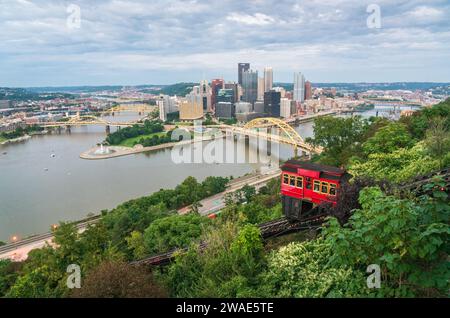 Die Duquesne Incline im September, Pittsburgh, PA, USA Stockfoto