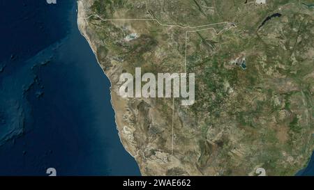 Namibia wurde auf einer hochauflösenden Satellitenkarte dargestellt Stockfoto