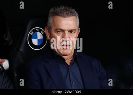 Madrid, Spanien, 3. Januar 2024, Javier Aguirre, Cheftrainer der RCD Mallorca während des spanischen Meisterschaftsspiels La Liga zwischen Real Madrid und RCD Mallorca am 3. Januar 2024 im Santiago Bernabeu Stadion in Madrid, Spanien Stockfoto