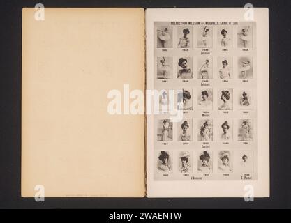 25 Portretten van Johnson, Morlet, Santori, Emilie d'Alencon in J. Farnel, Anonym, um 1895 - in Gold vor 1900 photomechanische Druckpapier Kollotype Historical Persons - BB - Woman. Porträt des Schauspielers, der Schauspielerin Stockfoto