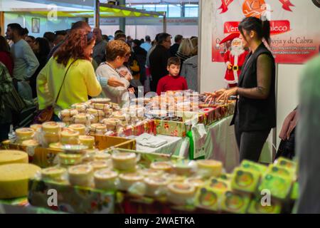 UGIJAR, SPANIEN - 09. DEZEMBER 2023 die regionalen Hersteller von Handwerk, Gastronomie und Tourismus präsentieren ihre Produkte und Dienstleistungen auf der größten traditionellen Tour Stockfoto