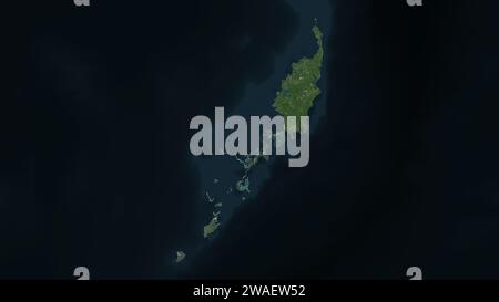 Palau wird auf einer hochauflösenden Satellitenkarte hervorgehoben Stockfoto