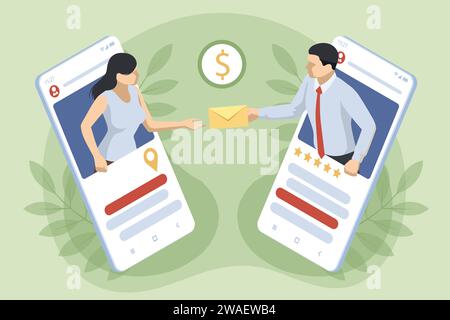 Isometrische Kundenerfahrung oder Kundenzufriedenheit, Bewertung des Kundenaufwands CES Stock Vektor