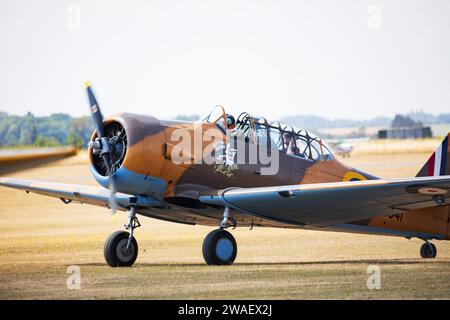 north American Harvard 2-Sitzer WW2 Trainer, Wacky Wabbit, Imperial war Museum, Duxford Airfield, Cambridge, Cambridgeshire, England. Juli 2018 Stockfoto