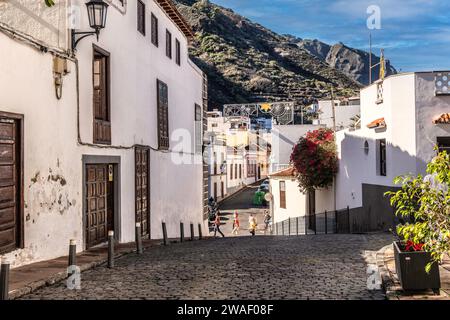 Kleine Straßen und Häuser in Garachico auf Teneriffa, Spanien Stockfoto