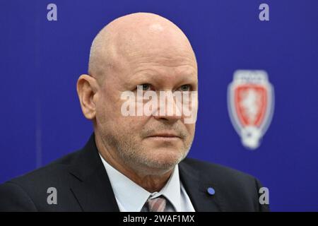 Prag, Tschechische Republik. Januar 2024. Der neue Trainer der tschechischen Fußballnationalmannschaft Ivan Hasek, Prag, Tschechische Republik, 4. Januar 2024. Quelle: Katerina Sulova/CTK Photo/Alamy Live News Stockfoto