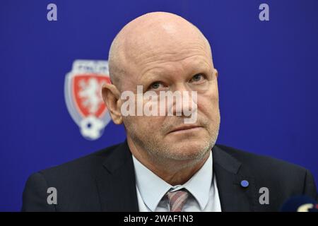 Prag, Tschechische Republik. Januar 2024. Der neue Trainer der tschechischen Fußballnationalmannschaft Ivan Hasek, Prag, Tschechische Republik, 4. Januar 2024. Quelle: Katerina Sulova/CTK Photo/Alamy Live News Stockfoto