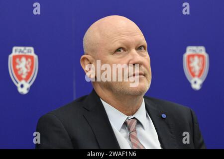 Prag, Tschechische Republik. Januar 2024. Der neue Trainer der tschechischen Fußballnationalmannschaft Ivan Hasek, Prag, Tschechische Republik, 4. Januar 2024 Credit: Katerina Sulova/CTK Photo/Alamy Live News Stockfoto