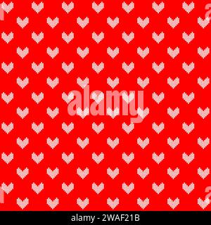 Hintergrund mit nahtlosem Herzmuster. Illustration des flachen Vektors Stock Vektor