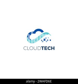 Cloud TECH Logo für Technologiedesign Stock Vektor