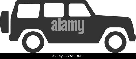 SUV Silhouetten Auto Icon Vektor | Sport Limousine Icon Stock Vektor