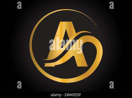 Ein Letter-Logo mit goldener Luxusfarbe und Monogramm-Design-Vektorvorlage. Stock Vektor