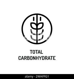 Total carbohydrates line black icon. Nutrition facts. Stock Vektor
