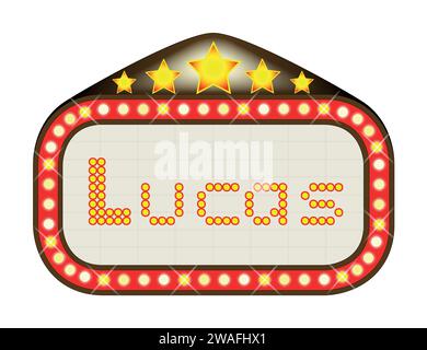 Ein Name, ein Filmtheater oder ein Theaterzelt mit dem Text Lucas Stock Vektor