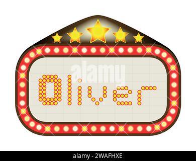 Ein Name, ein Filmtheater oder ein Theaterzelt mit dem Text Oliver Stock Vektor