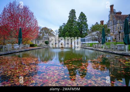 Der Teich im Rhinefield House Hotel, The New Forest, Hampshire, England, Großbritannien Stockfoto