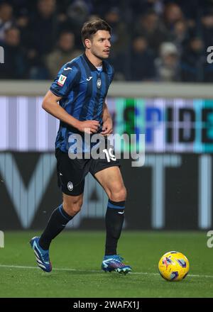 Bergamo, Italien. Januar 2024. Berat Djimsiti aus Atalanta während des Coppa Italia Spiels im Gewiss Stadium in Bergamo. Der Bildnachweis sollte lauten: Jonathan Moscrop/Sportimage Credit: Sportimage Ltd/Alamy Live News Stockfoto