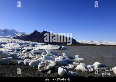 Fjallsárlón ist ein Gletschersee südlich des Vatnajökull-Gletschers in Island Stockfoto