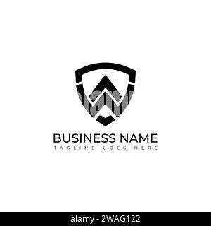 Creative Shield Logo und Symbole. Vektor-Logo-Designvorlage. Schild-Logo-Design, militärisches Rang-Symbol Stock Vektor