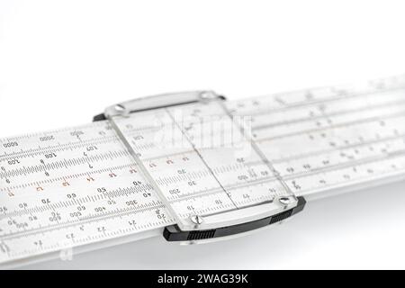 Alten Rechenschieber slipstick analogen Computer für mathematische calcululs Stockfoto