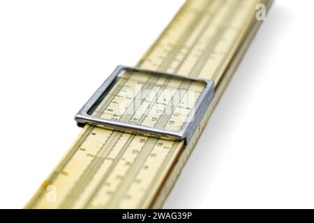 Alten Rechenschieber slipstick analogen Computer für mathematische calcululs Stockfoto