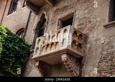 Berühmter Balkon von Romeo und Julieta in Verona, Italien Stockfoto