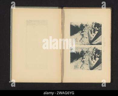 Stereo-Foto eines Gesichts auf den Schluchten de la Bourne im negativ, Adolphe Louis Donnadieu, um 1882 - in oder vor 1892 photomechanischen Druck. Stereograph Frankreich Papier Kollotype Schlucht, Schlucht, Abgrund, Schlucht Frankreich Stockfoto
