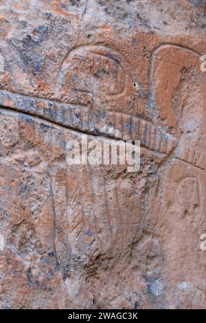 Hickison Petroglyphen Petroglyphen, Erholungsgebiet, Mount Lewis Bezirk Büro des Land-Managements, Nevada Stockfoto