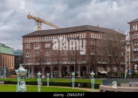 Historisches Gebäude in Mannheim Rosengarten an einem Wintertag Stockfoto