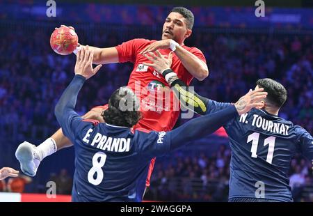 Nantes, Frankreich. Januar 2024. © PHOTOPQR/OUEST FRANCE/Jérôme Fouquet ; NANTES ; 04/01/2024 ; Handball. Tournoi de France à Nantes. Frankreich/Tunesien. Aziz Aidi Mohamed. Foto: Jérôme Fouquet/Ouest-France. Französisches Turnier in Nantes Credit: MAXPPP/Alamy Live News Stockfoto