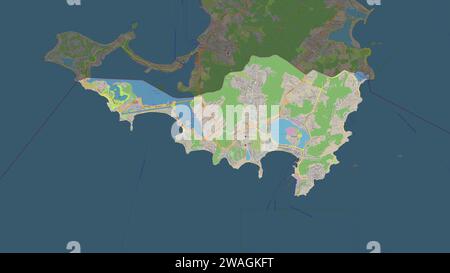 Sint Maarten wird auf einer topografischen Karte im OSM-Standardstil hervorgehoben Stockfoto