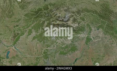 Die Slowakei hat auf einer hochauflösenden Satellitenkarte skizziert Stockfoto