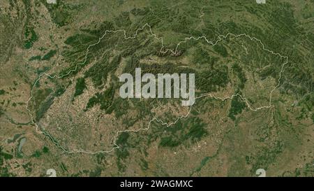 Die Slowakei hat auf einer Satellitenkarte mit niedriger Auflösung dargestellt Stockfoto