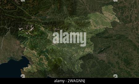Slowenien wird auf einer Satellitenkarte mit niedriger Auflösung hervorgehoben Stockfoto