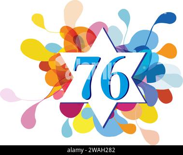 Logo der Israel Independence Day Celebration mit David-Stern. Stock Vektor