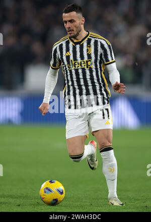 Turin, Italien. Januar 2024. Filip Kostic von Juventus während des Spiels Coppa Italia im Allianz Stadion in Turin. Der Bildnachweis sollte lauten: Jonathan Moscrop/Sportimage Credit: Sportimage Ltd/Alamy Live News Stockfoto