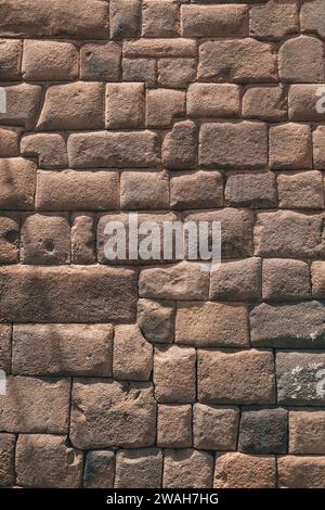 Cusco, Peru, historisches Stadtzentrum, Details aus Steinmauern, INKA-Kultur, Bautechnik, 2023 Stockfoto