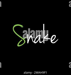 Buchstabe S für Schlangenwortmarke Logo Symbol Vektor Logo Vorlage auf schwarzem Hintergrund Stock Vektor