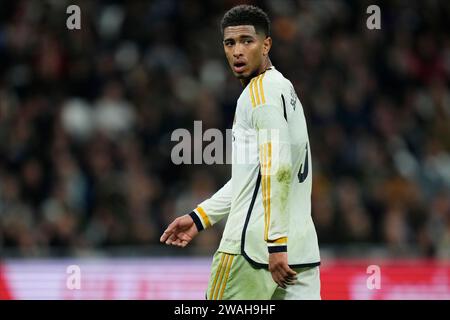Madrid, Spanien. Januar 2024. Jude Bellingham von Real Madrid CF spielte am 3. Januar 2024 im Santiago Bernabeu Stadion in Madrid, Spanien, während des La-Liga-Spiels zwischen Real Madrid und RCD Mallorca. (Foto: Cesar Cebolla/PRESSINPHOTO) Credit: PRESSINPHOTO SPORTS AGENCY/Alamy Live News Stockfoto