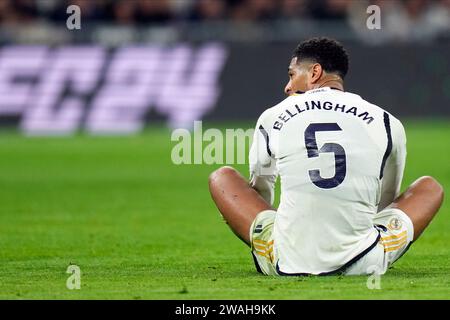 Madrid, Spanien. Januar 2024. Jude Bellingham von Real Madrid CF spielte am 3. Januar 2024 im Santiago Bernabeu Stadion in Madrid, Spanien, während des La-Liga-Spiels zwischen Real Madrid und RCD Mallorca. (Foto: Cesar Cebolla/PRESSINPHOTO) Credit: PRESSINPHOTO SPORTS AGENCY/Alamy Live News Stockfoto